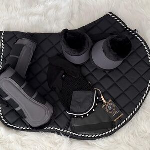 Dark Black/Grey Matching Riding Set